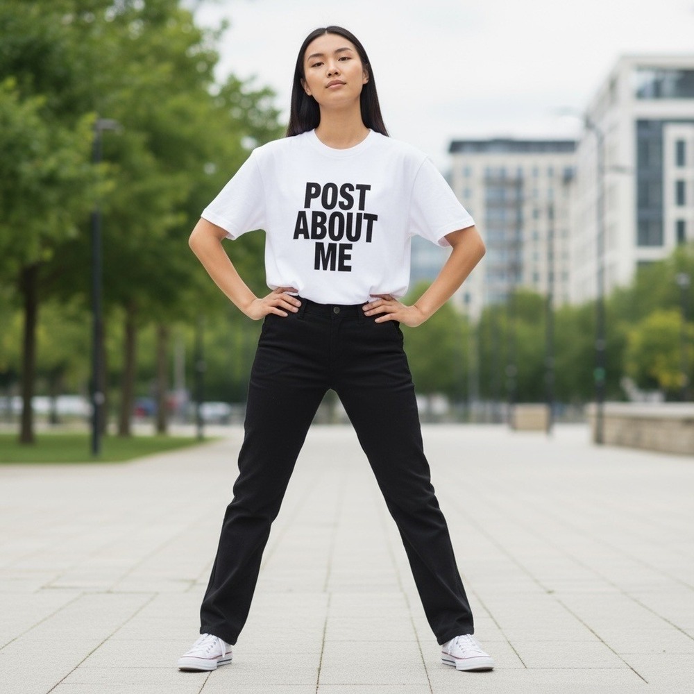 Oversized Text T Shirt Tee Size Med Black/White Minimalist Grunge Typography - Picture 10 of 11